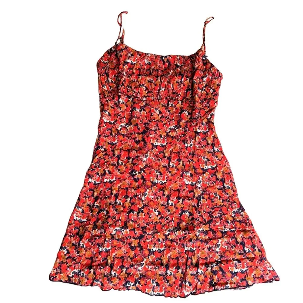 Free People Jamie Floral Boho Cottagecore Mini Summer Dress NWT Size XL
